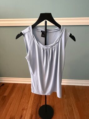 Ann Taylor Light Blue Sleeveless Drape Neck Camisole